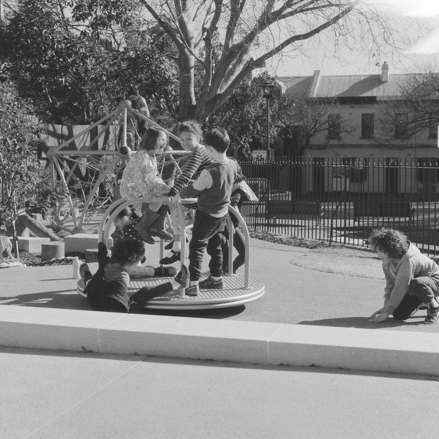 Children on a merry-go-round